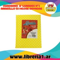 CUADERNO T/D A LUNARES AMARILLO X50HS