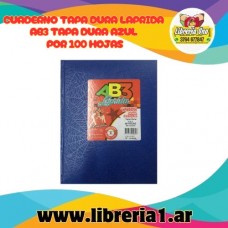 CUADERNO TAPA DURA 19X24 AZUL LAPRIDA X100,